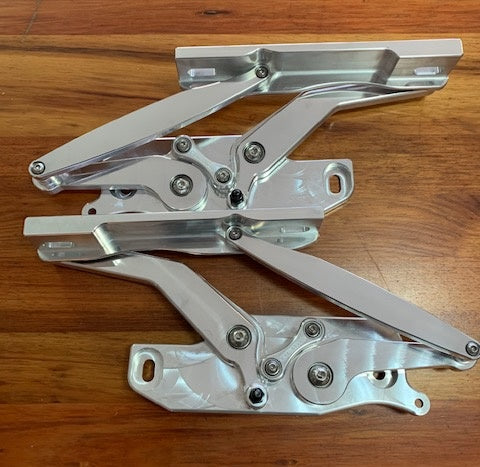 LH - UC HOLDEN MACHINE FINISH BILLET BONNET HINGES